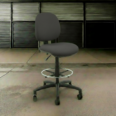 Silla Hood Medio Cashier Cromado - Tela Gris Antracita Liso Frente